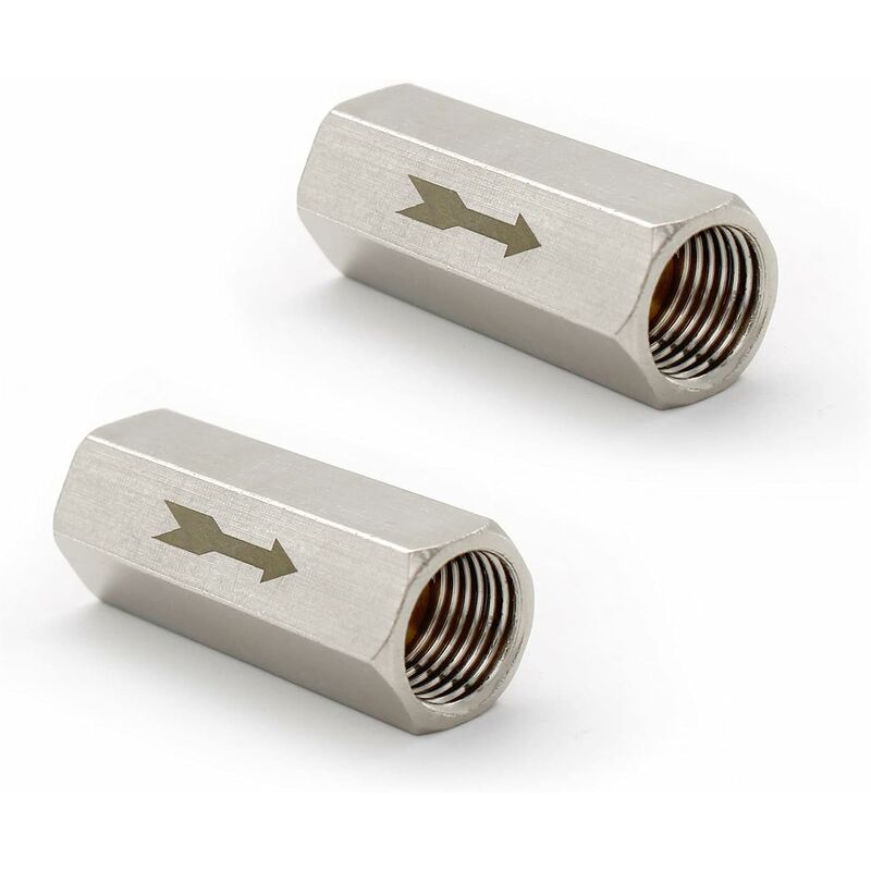 2 pcs 1/4" Check Valve Hexagonal Air Check Valve, One Way Check Valve, For Boiler Pressure Tank