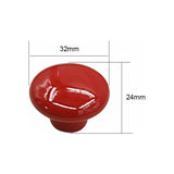 Red Ceramic Drawer Pulls And Knobs Furniture Handle Door Knob For Kids ROom Pack Of 10 (Comes With Screws) - Front View