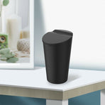 Small Car Trash Can With Lid - Car Cup Holder - Car Door Pocket Trash Can - Garbage Bin For Car, Home, Office - Black