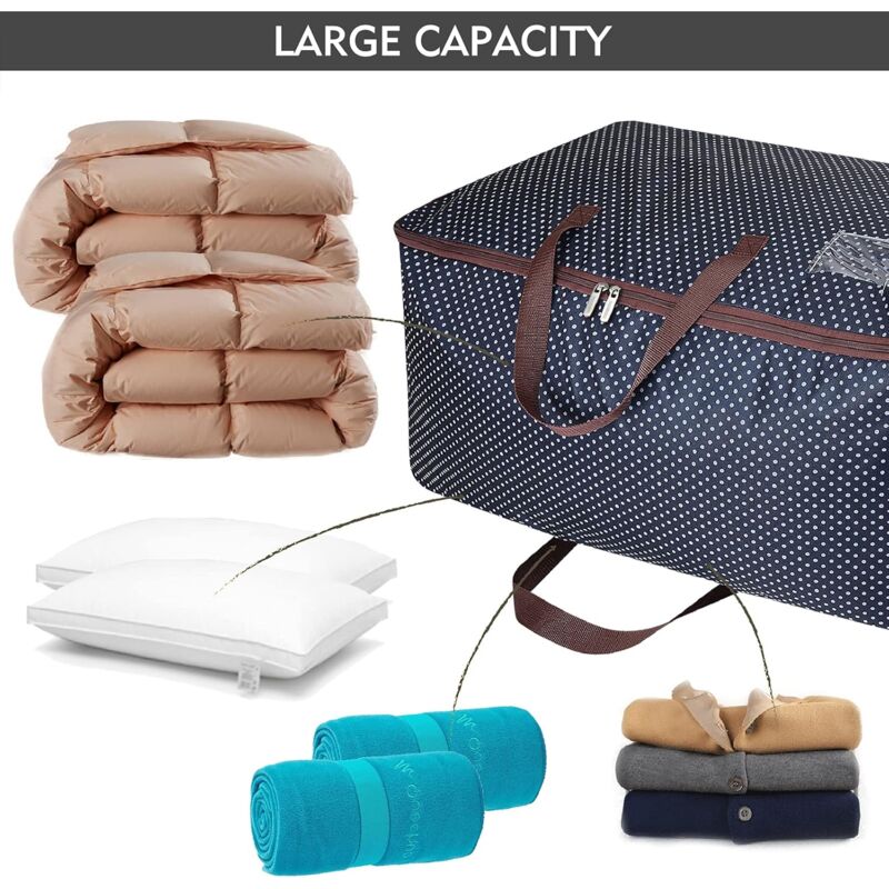 100L Garment Bags, Thick Oversized Organizer Storage Bag, Travel Bag (Blue)