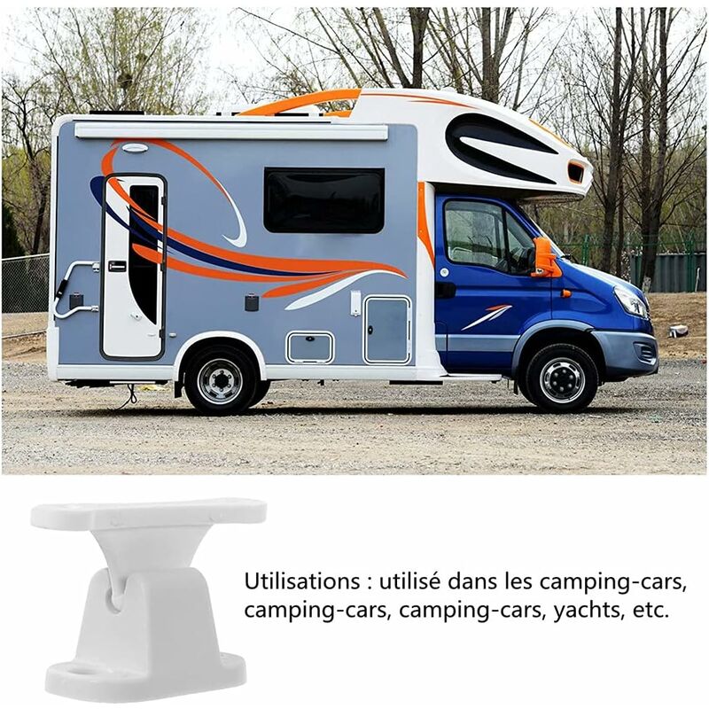 2X T-Shaped Door Retainer Kit Stop Retaining Plastic Hook Holder Compatible Door Latch Bracket For Rv Trailer Camper