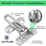 2Pack Security Door Lock Steel Window Guard Lock Entry Door Without Chain Lock Latch For Window Door - Side View