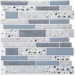 10 Pieces, Adhesive Wall Tiles, Vinyl Kitchen Backsplash, Marble Wall Stickers, Blue, 30X30Cm