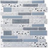 10 Pieces, Adhesive Wall Tiles, Vinyl Kitchen Backsplash, Marble Wall Stickers, Blue, 30X30Cm