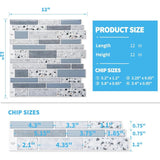 10 Pieces, Adhesive Wall Tiles, Vinyl Kitchen Backsplash, Marble Wall Stickers, Blue, 30X30Cm