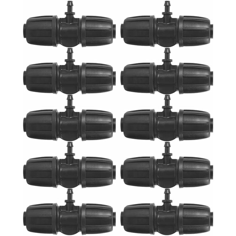 16Mm To 4/7 Garden Lock Barbed Tee Connectors, 10 pcs/Set Connectors For Pe Hose Garden Irrigation System