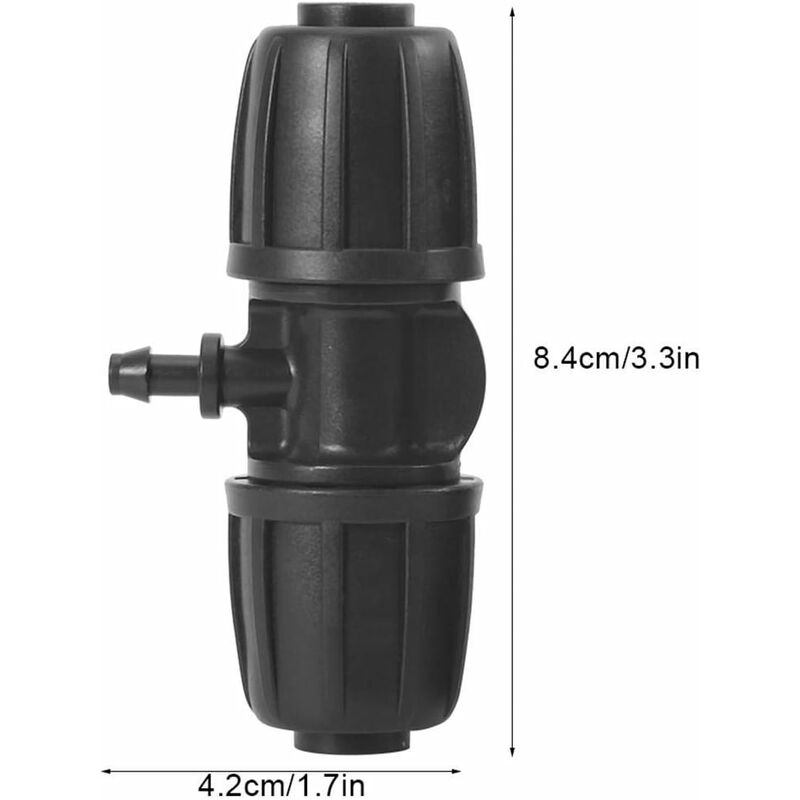16Mm To 4/7 Garden Lock Barbed Tee Connectors, 10 pcs/Set Connectors For Pe Hose Garden Irrigation System