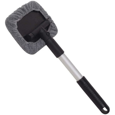 Windshield Cleaning Brush, Car Window Wash Brush With Extendable Handle Microfiber Pad 180 Degree ROtation Defogger
