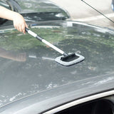 Windshield Cleaning Brush, Car Window Wash Brush With Extendable Handle Microfiber Pad 180 Degree ROtation Defogger - Front View