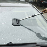 Windshield Cleaning Brush, Car Window Wash Brush With Extendable Handle Microfiber Pad 180 Degree ROtation Defogger - Side View