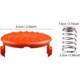 4 Pack Spool Caps + 4 Spring Replacement Parts Compatible With Black+Decker Rc-100-P String Trimmers - Front View