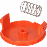 4 Pack Spool Caps + 4 Spring Replacement Parts Compatible With Black+Decker Rc-100-P String Trimmers - Top-Down View