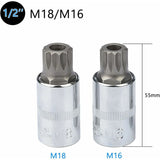 10 pcs M4 - M18 Torx Spline Bit Socket Set - Triple Square Socket Set With Storage Case - Side View