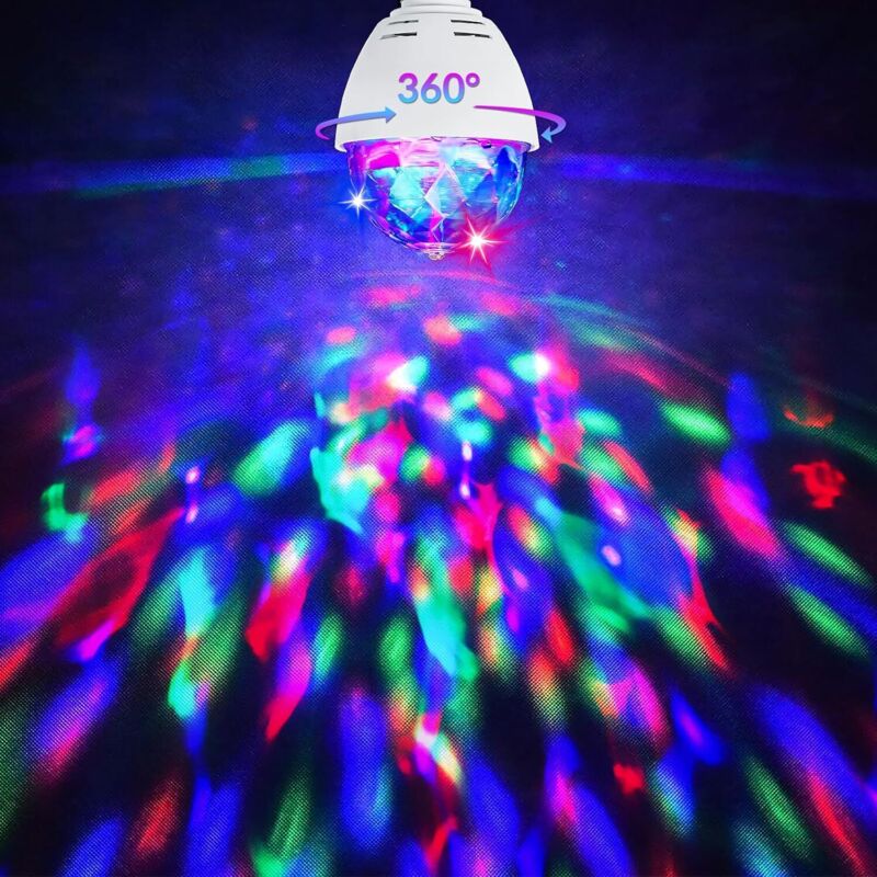 LED Party Lamp,Automatic ROtating 3W Multi-Color LED Light Bulb, Disco Light Effect, Suitable For All Lamps With E27