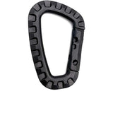 5 Pack Plastic Carabiners - Black - D-Shaped - Front View
