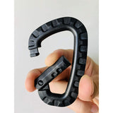 5 Pack Plastic Carabiners - Black - D-Shaped