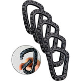 5 Pack Plastic Carabiners - Black - D-Shaped