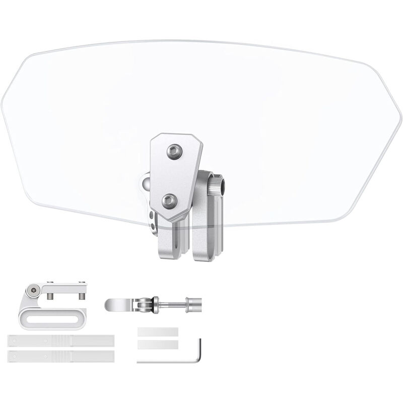 Motorcycle Windshield Adjustable Clip On Windscreen Extension Spoiler Wind Deflector For Motorcycle-Transparent