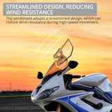 Motorcycle Windshield Adjustable Clip On Windscreen Extension Spoiler Wind Deflector For Motorcycle-Transparent