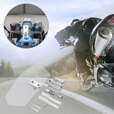 Motorcycle Windshield Adjustable Clip On Windscreen Extension Spoiler Wind Deflector For Motorcycle-Transparent