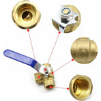 3-Way Valve, 1/2" Brass Ball Valve, With Stainless Steel Handle For Swimming Pool As Faucet Or Distributor (Dn15)