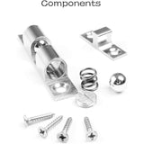 Door Catches 4 Pieces, Metal Ball ROller, Stainless Steel Cabinet Door Catch-Silver