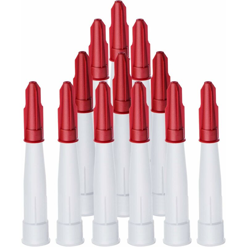 24 Pack Caulk Nozzle Caps, Includes 12 Pack White Caulk Nozzles And 12 Pack Red Caulk Nozzle Caps, Plastic