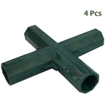 4 pcs 4 Way Garden Frame Corner Connector Pipe Connector Corner Connector For Greenhouse Furniture Frame Inner 16Mm