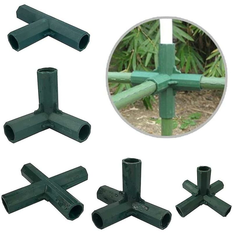 4 pcs 4 Way Garden Frame Corner Connector Pipe Connector Corner Connector For Greenhouse Furniture Frame Inner 16Mm