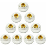 E27 Lamp Holder Screw Socket Plastic Wall Mount LED Bulb Base Converter Adapter Holders For E27 Bulb Plastic ROund