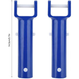2 pcs V-Shaped Head Handle, Blue Swimming Pool V-Shaped Clip Brush Head Handle Replacement Pool Accessories - Front View