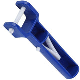2 pcs V-Shaped Head Handle, Blue Swimming Pool V-Shaped Clip Brush Head Handle Replacement Pool Accessories - Top-Down View