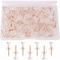100 pcs Clear Plastic Head Push Pins, ROse Gold Push Pins, Wall Push Pins, Cork Board Push Pins, I-Shaped Pin For