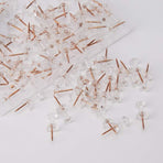 100 pcs Clear Plastic Head Push Pins, ROse Gold Push Pins, Wall Push Pins, Cork Board Push Pins, I-Shaped Pin For