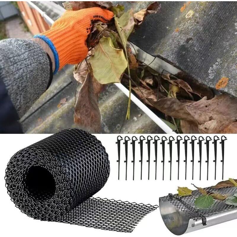 Plastic Gutter Guard, 18Cm X 8M, Heavy Duty Mesh Gutter Guard, Leaf Filter, (18Cm X 8M)