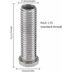 4 pcs Sink Basket Screws Stainless Steel 45Mm M12 Sink Basket Screws For Sink Strainer Plug -Silver