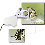 LED Illuminated Jeweler'S Loupe Dual Focus Magnifier, 60X, 12Mm And 30X