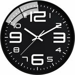 Silent Clock, 30Cm Quartz Silent Clocks, Battery Powered, Modern Style Designed For Home, Office And School (Black)