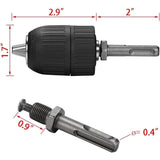 13Mm Quick Release Self-Tightening Chuck Sds Adapter Hammer Drill Bit - Side View