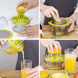 Multifunction Manual Juicer, 4 In 1 Citrus Juicer For Oranges, Lemons, Citrus Fruits, With 1 Reamer, Engraved - Top-Down View