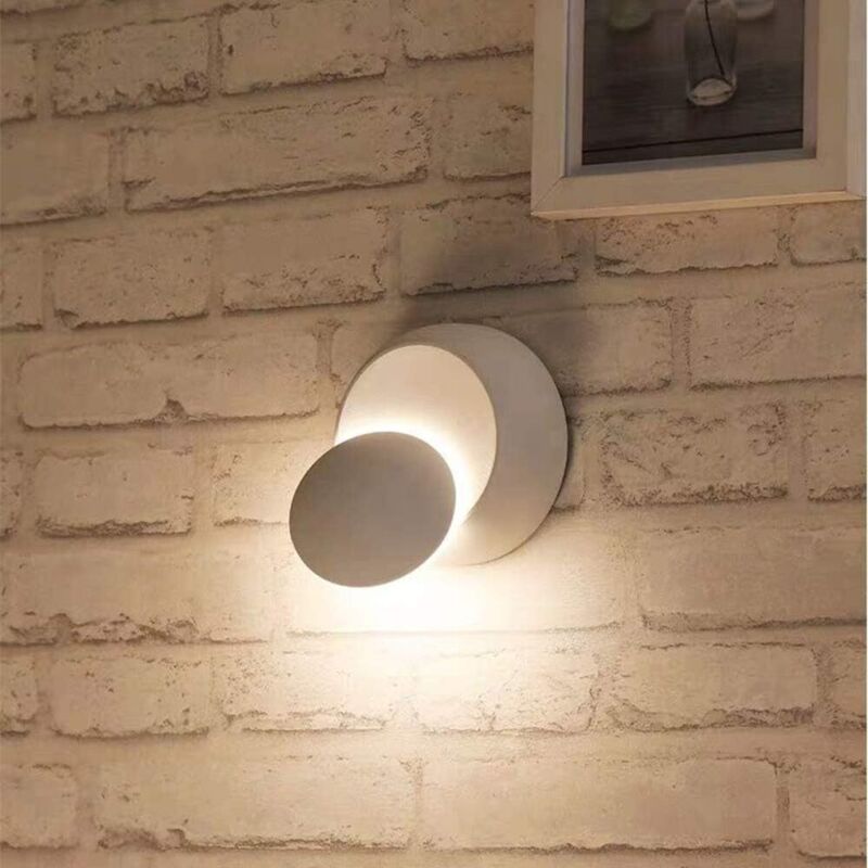 Indoor Wall Lights White LED Wall Lamp 5W Modern Wall Light Warm White Creative 2 In 1 Iron Wall Sconce LED Lamp (White)