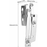 2 pcs Durable Steel Folding Support Hinges For Cupboard, Wardrobe, Cabinet, Door - Top-Down View