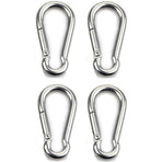 4 pcs Heavy Duty Carabiner Hooks For Sports, Locking Dogs, Hammock Swing, 304 Stainless Steel, 8Mm Thickness