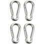 4 pcs Heavy Duty Carabiner Hooks For Sports, Locking Dogs, Hammock Swing, 304 Stainless Steel, 8Mm Thickness