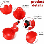 6 pcs Automatic Chicken Waterer Supplies Bowl Cups Plastic Bowl, Poultry Water Dispensers Automatic Drinking Water Cups