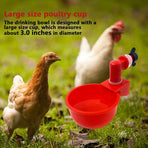 6 pcs Automatic Chicken Waterer Supplies Bowl Cups Plastic Bowl, Poultry Water Dispensers Automatic Drinking Water Cups