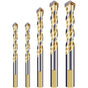Multi-Material Drill Bit Set With Double Groove Carbide Tip For Tile, Concrete, Brick, Glass, Plastic, Wood, Metal,