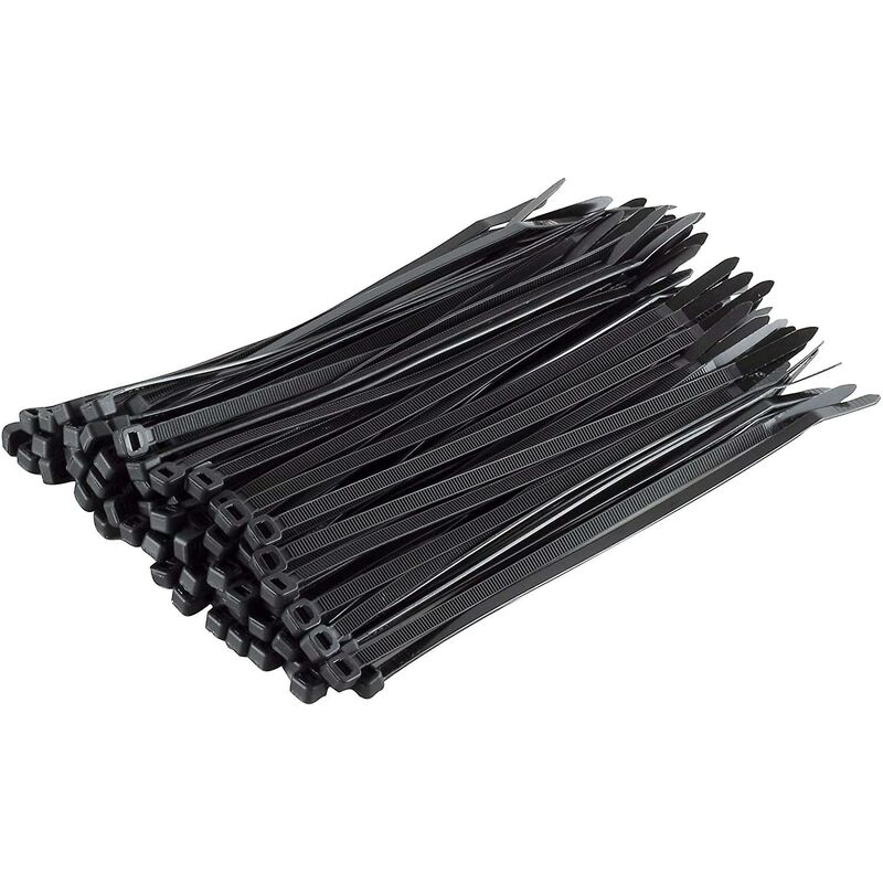 Pack Of 100 Cable Ties, Black, 200 X 4.8 Mm