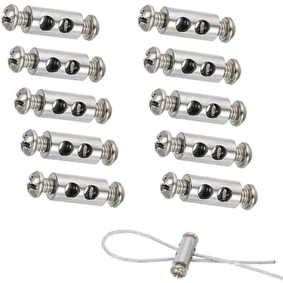 10 pcs Cable Clamps With Screw Terminal Cap, Cable Clips For 1-2Mm Diameter Cable And Wire, Double Ended Cable And