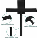 27Cm Silicone Shower Squeegee - For Glass Shower Door And Wall - With Hanging Hook - Black